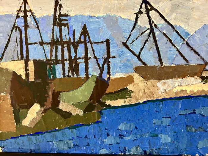 Gabriele Bellagente (1936) - Navi al porto di Genova