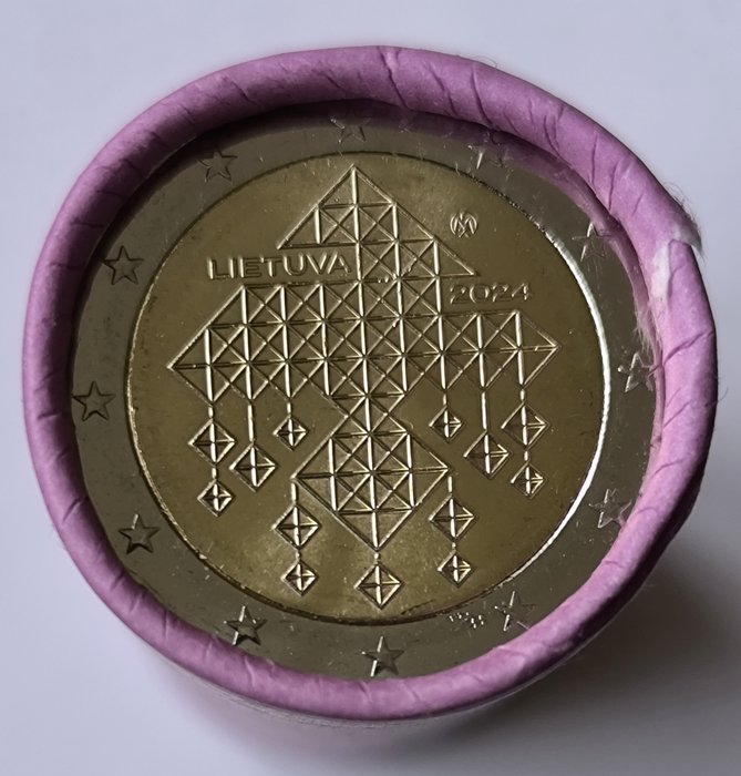 Litauen. 2 Euro 2024 "Lithuanian tradition of straw gardens inscribed" (25 pieces) in roll  (Ingen mindstepris)