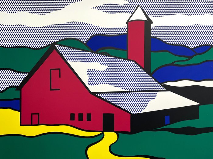 Roy Lichtenstein (after) - Red Barn II - Silkscreen - Achenbach licensed print