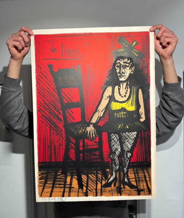 Bernard Buffet (1928-1999) - Le cirque, la naine - Lithographie originale