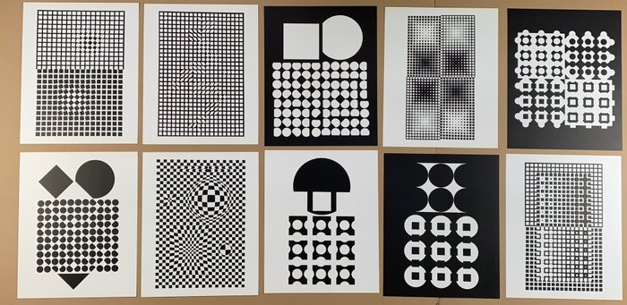 Victor Vasarely (1906-1997) after - Portfolio Corpusculaires (Set of 10 Prints) 1973