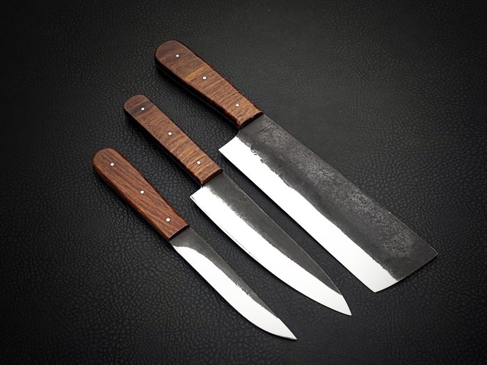 Køkkenkniv - Chef's knife -  Japansk stil - Rosentræ - Portugal - Knivsæt i rustfrit stål