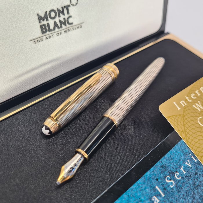 Montblanc - Meisterstück Solitaire ref. 1448 - 925 silver - 18k gold nib (OBB) - Box and papers - Fyldepen