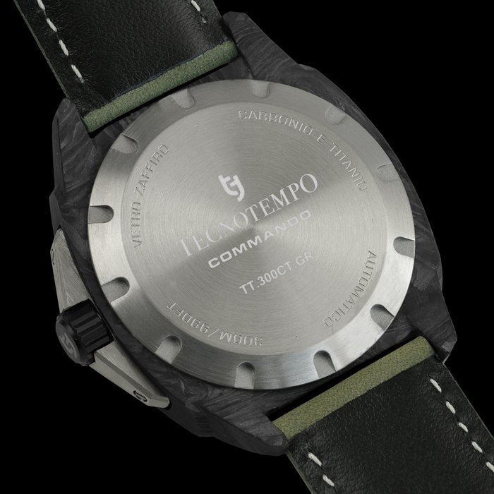 Tecnotempo - "Commando" Forged Carbon  Titanium - Automatic - Ingen mindstepris - TT.300CT.GR (Leather strap) - Mænd - 2011-nu