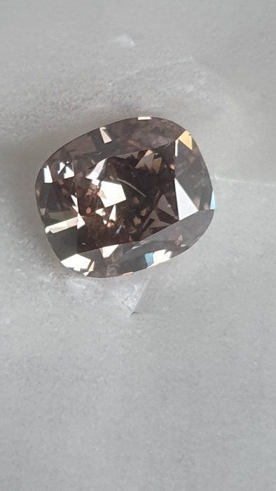 1 pcs Diamant  (Naturfarvet)  - 2.04 ct - Pude - Fancy deep Rosa Brun - I1 - Antwerp Laboratory for Gemstone Testing (ALGT)