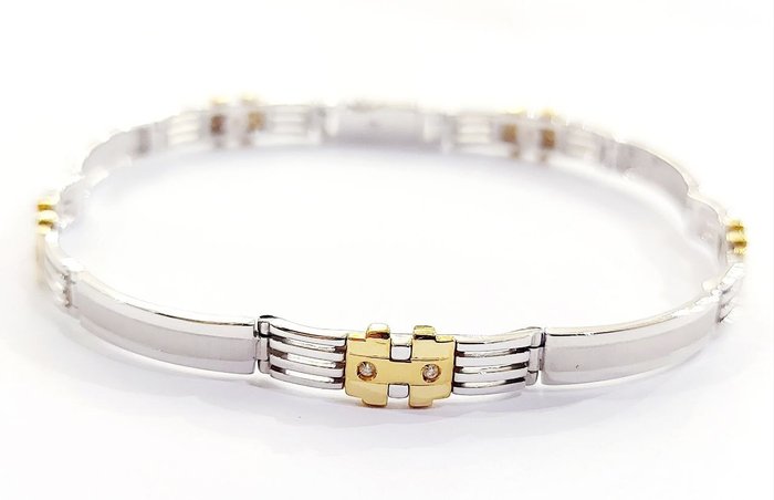 Armbånd - 18 kraat Gulguld, Hvidguld -  0.25ct. tw. Diamant (Natur)