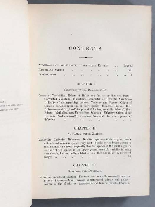 Charles Darwin - The Origin of Species by Means of Natural Selection, or the Preservation of Favoured Races - 1892