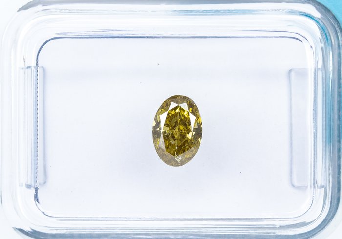 Ingen mindstepris - 1 pcs Diamant  (Naturfarvet)  - 0.61 ct - Oval - Fancy deep Gul - SI2 - International Gemological Institute (IGI)