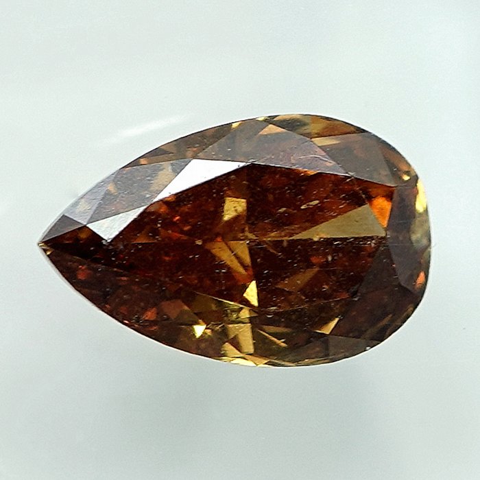 1 pcs Diamant  (Naturfarvet)  - 1.08 ct - Fancy deep Gullig, Orange nuance Brun - I1 - Gem Report Antwerp (GRA)