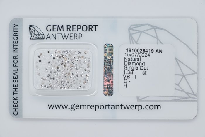 Ingen mindstepris - 1 pcs Diamant  (Natur)  - 1.38 ct - D (farveløs), H - I3, VS1 - Gem Report Antwerp (GRA) - INGEN RESERVEPRIS