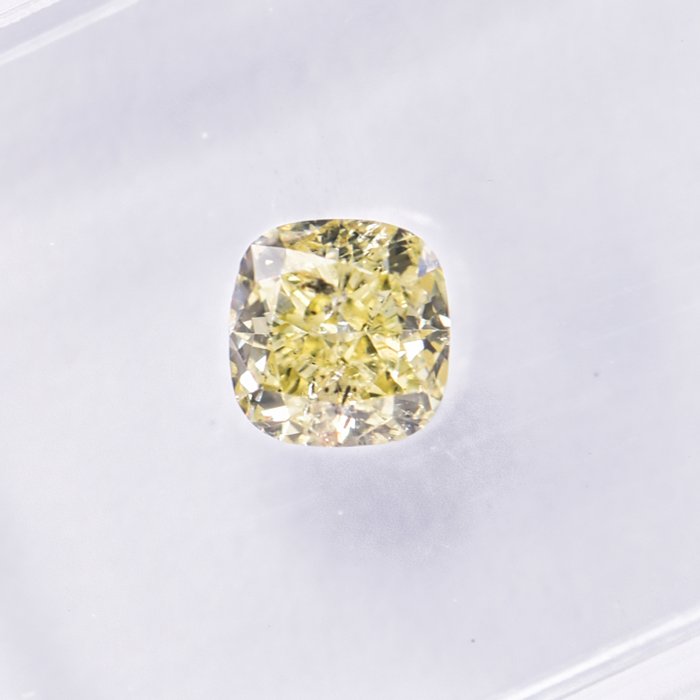 Ingen mindstepris - 1 pcs Diamant  (Naturfarvet)  - 0.50 ct - Pude - Fancy Gul - I1 - International Gemological Institute (IGI)