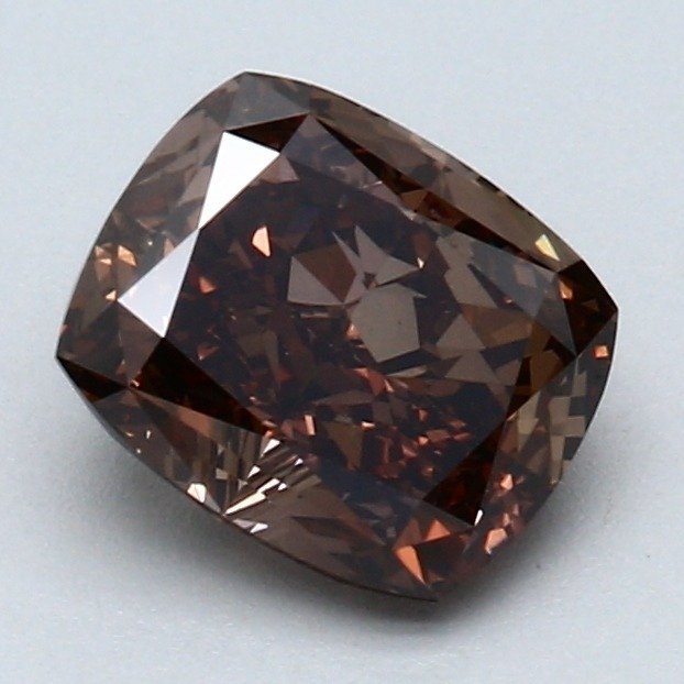 1 pcs Diamant  (Naturfarvet)  - 1.60 ct - Pude - Fancy dark Orange nuance Brun - VS2 - Gemological Institute of America (GIA)