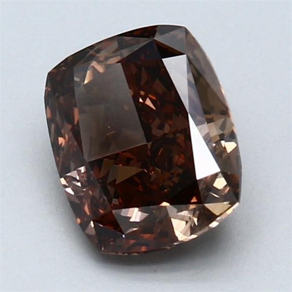 1 pcs Diamant  (Naturfarvet)  - 1.60 ct - Pude - Fancy dark Orange nuance Brun - VS2 - Gemological Institute of America (GIA)