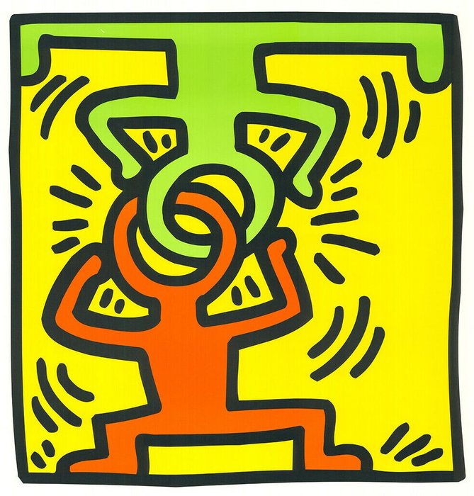 Keith Haring - Headstand (91x60cm) - 1980‹erne