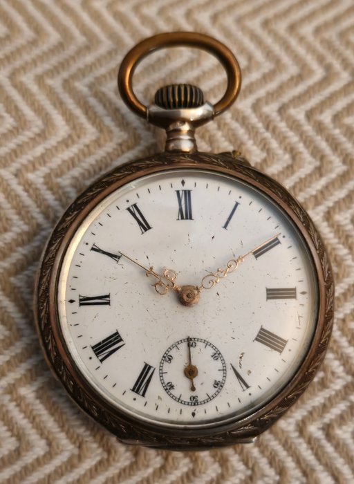 Reloj de bolsillo frances antiguo plata maciza - Austria - 1850-1900