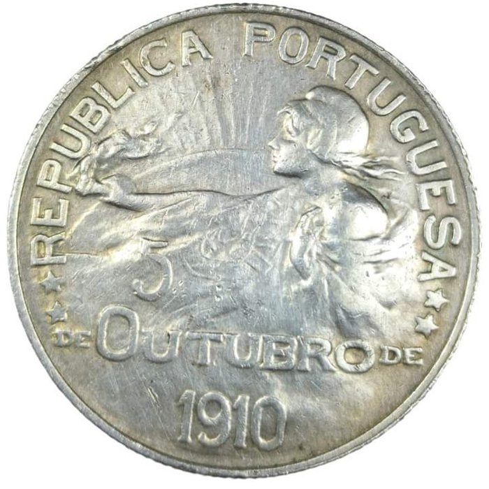 Portugal Republic 1 Escudo 1914 (5 de Outubro de 1910) Prata  (Ingen mindstepris)