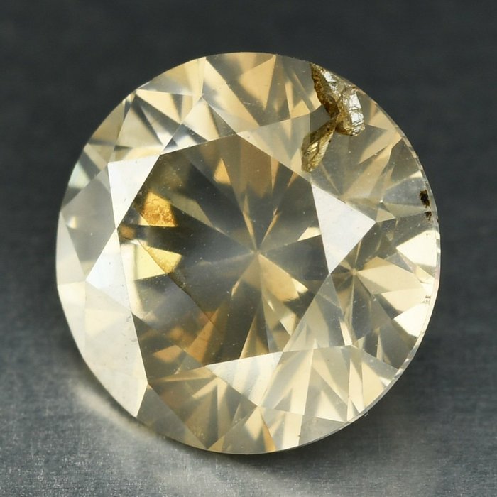 Diamant - 1.00 ct - Rund - Fancy Light Grayish Brown - I1