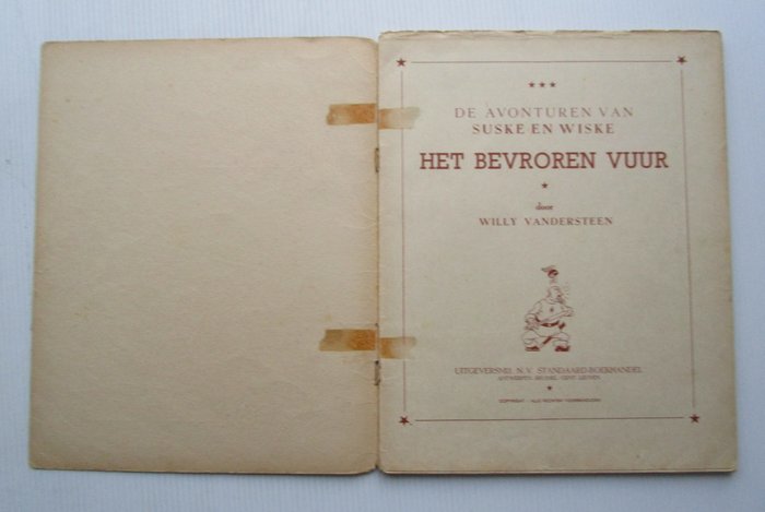 Suske en Wiske RV-15 - Het bevroren vuur - 1 Album - Første udgave - 1952