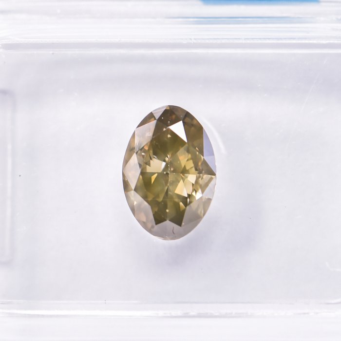 Ingen mindstepris - 1 pcs Diamant  (Naturfarvet)  - 1.21 ct - Oval - Fancy Brunlig, Grønlig Gul - SI2 - International Gemological Institute (IGI)