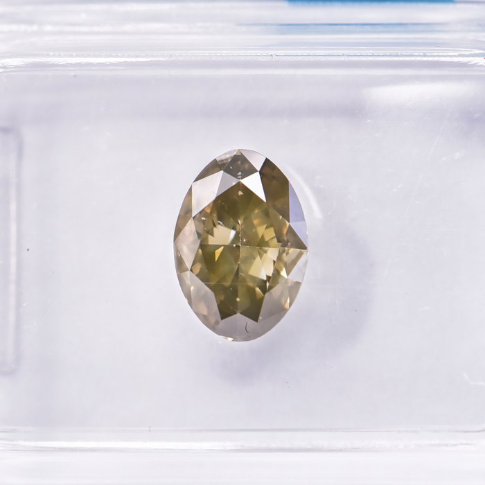 Ingen mindstepris - 1 pcs Diamant  (Naturfarvet)  - 1.21 ct - Oval - Fancy Brunlig, Grønlig Gul - SI2 - International Gemological Institute (IGI)