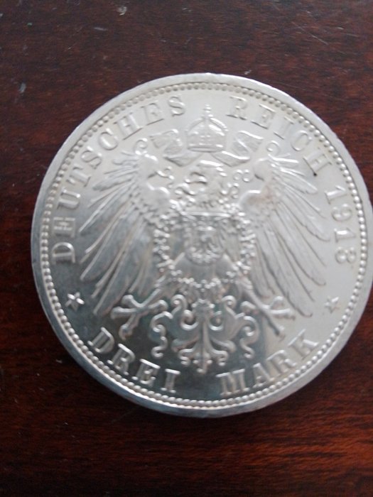 Tyskland, Emperie 3 Mark 1911/1913 der König Rief... (3 pieces silver)  (Ingen mindstepris)