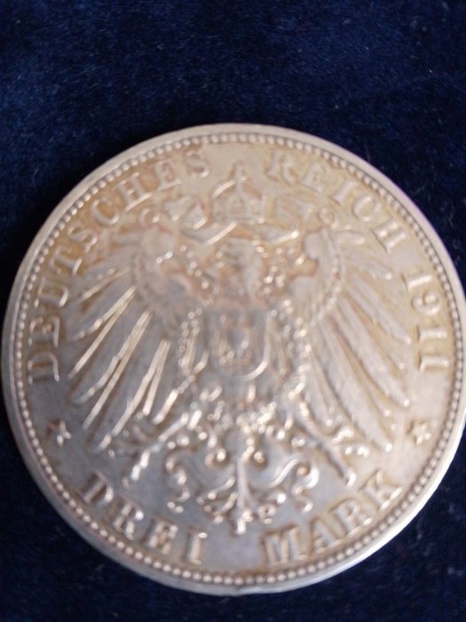 Tyskland, Emperie 3 Mark 1911/1913 der König Rief... (3 pieces silver)  (Ingen mindstepris)