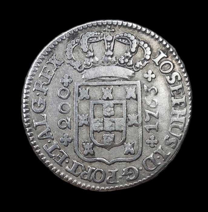 Portugal. D. José I (1750-1777). 12 Vinténs (240 Réis) 1763 - Iosephus - Coroa Alta de 5 Arcos  (Ingen mindstepris)