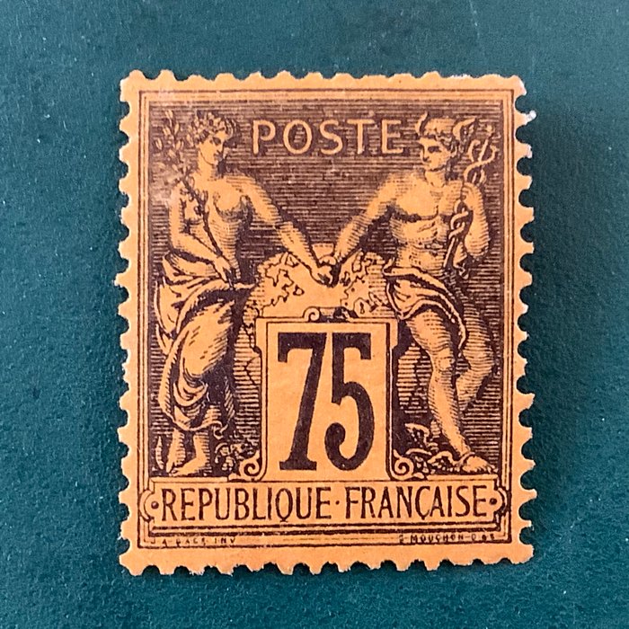 Frankrig 1890 - 75 cents Sage type II - centreret - Yvert 99