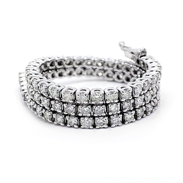 Armbånd - 14 karat Hvidguld -  228ct tw Diamant (Natur)