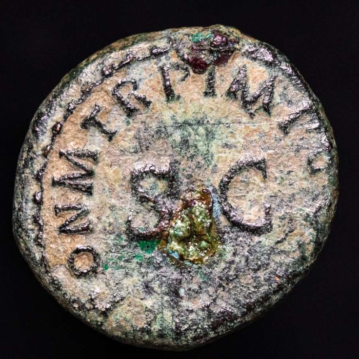 Romarriket. Claudius (AD 41-54). Quadrans Rome mint (42 A.D.) TI CLAVDIVS CAESAR AVG. Hands / Scales  (Ingen mindstepris)