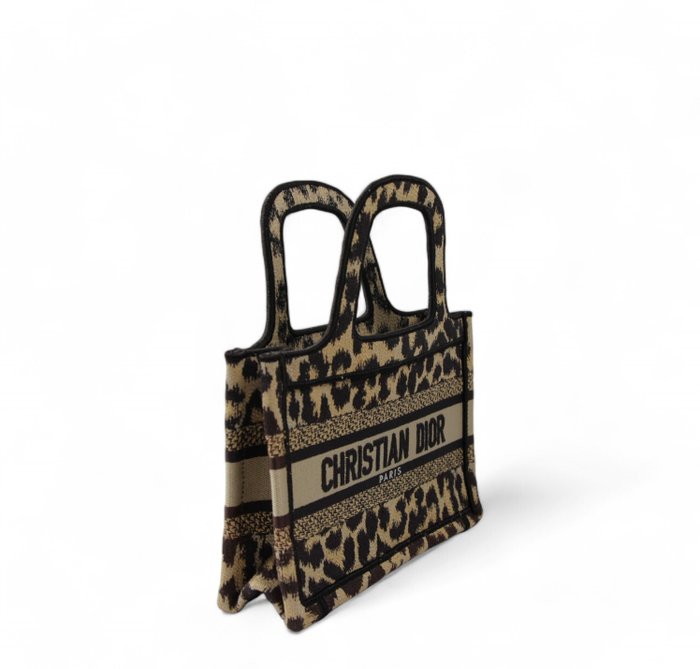 Christian Dior - Mini Book Tote Leopard - Håndtaske