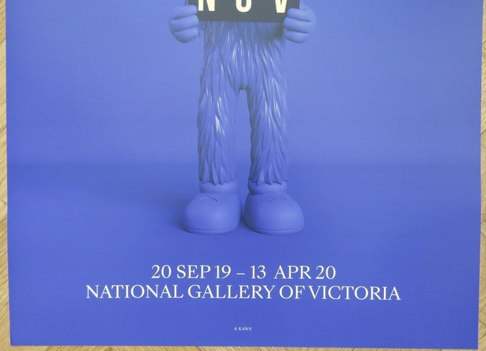 KAWS - Affiche originale d'exposition (version bleue) - NGV Melbourne - 2019