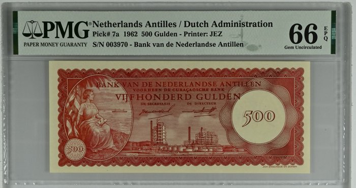 Hollandske Antiller. - 500 Gulden - 1962 - Pick 7a