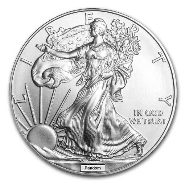 Förenta staterna. 100 x 1 oz $1 USD American Silver Eagle Coin BU (Random Years) In Tubes