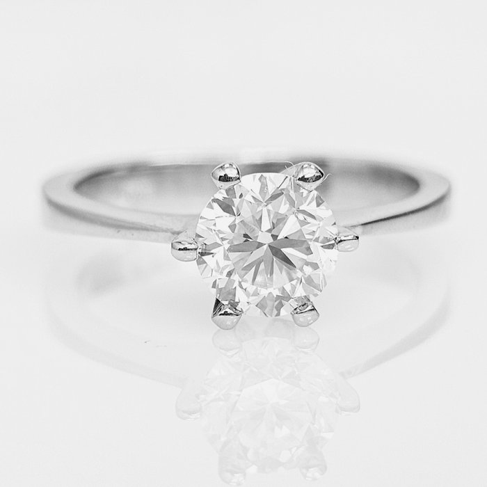 Forlovelsesring - 14 karat Hvidguld -  1.00ct. tw. Diamant (Natur) - E-F/VS2