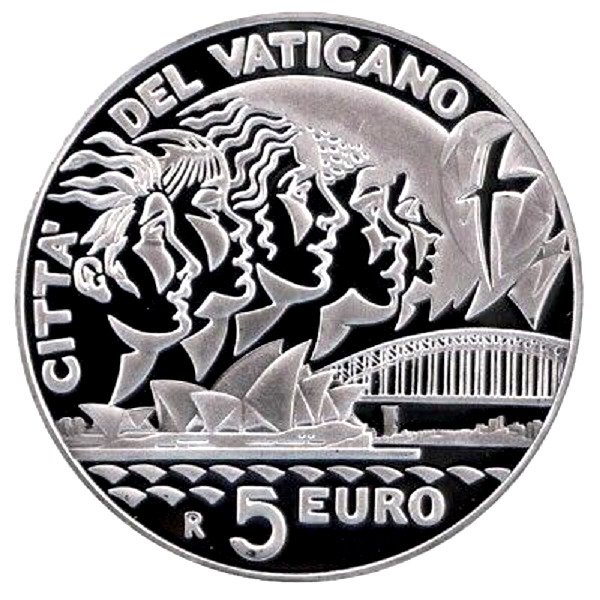 Vatikanstaten. 5 Euro 2008 "XXIII Giornata Mondiale della Gioventu" Proof  (Ingen mindstepris)