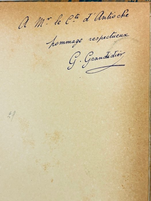 Signed; ‎Guillaume Grandidier - Voyage dans le sud-ouest de Madagascar, conférence faite à la Société de géographie [Reliure - 1900