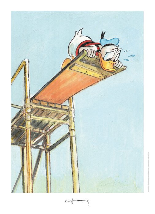 Tony Fernandez - Donald Duck Inspired by Norman Rockwell's "High Dive" (1947)