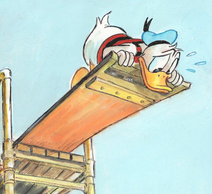 Tony Fernandez - Donald Duck Inspired by Norman Rockwell's "High Dive" (1947)