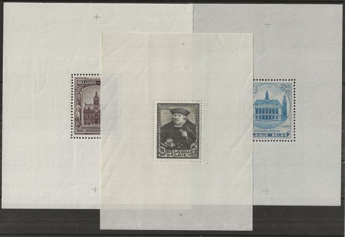 Belgien 1935/1936 - Blokke Tassis, Borgerhout, Charleroi - OBP/COB BL4A, BL5A, BL6A