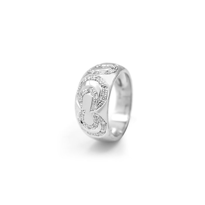 Ring - 18 kraat Hvidguld Diamant (Natur)