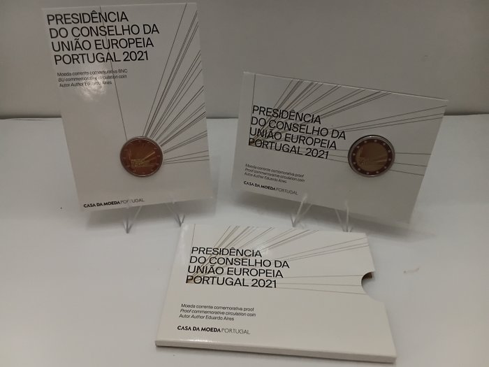 Portugal. 2 Euro 2021 "Presidência do Conselho da UE" Proof + BU  (Ingen mindstepris)