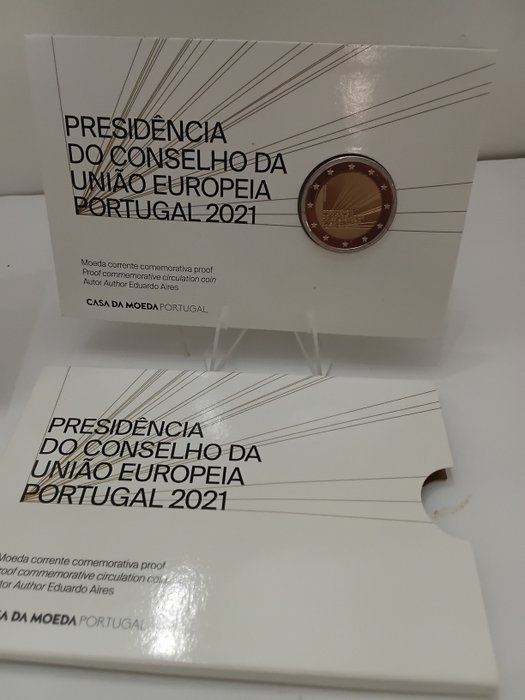 Portugal. 2 Euro 2021 "Presidência do Conselho da UE" Proof + BU  (Ingen mindstepris)