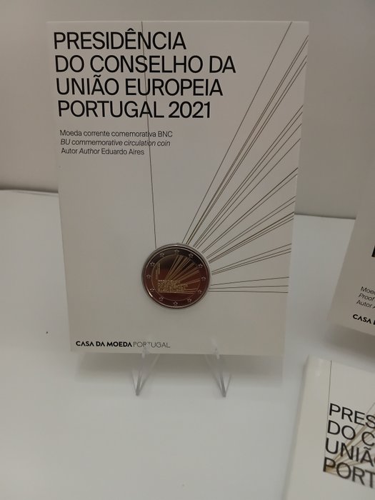 Portugal. 2 Euro 2021 "Presidência do Conselho da UE" Proof + BU  (Ingen mindstepris)