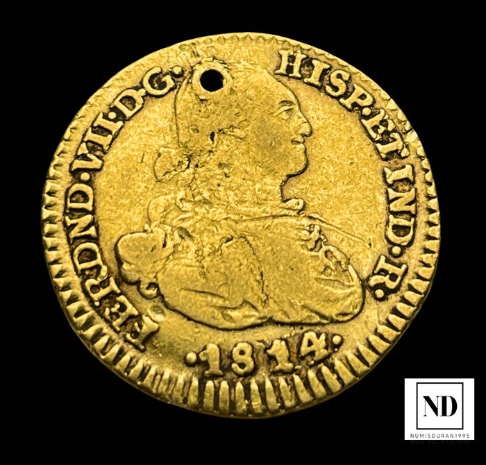 Spanien Fernando VII (1813-1833) 1 escudo 1814 - Nuevo Reino  (Ingen mindstepris)