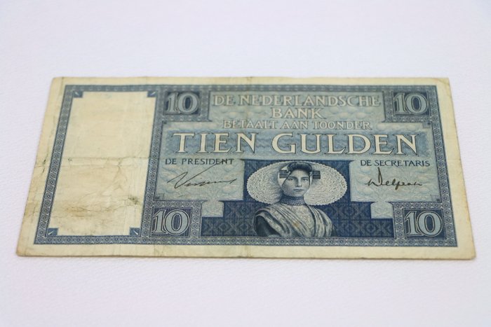 Holland. - 10 Gulden 1929 / Zeeuws Meisje - Pick 43  (Ingen mindstepris)