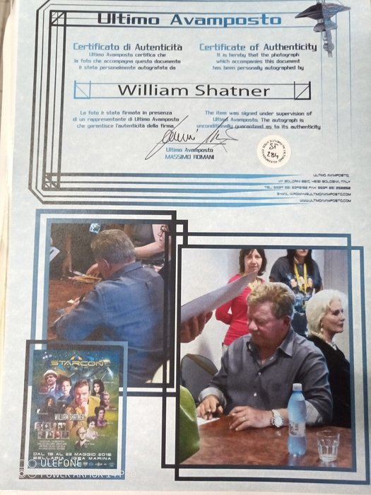 Star Trek - Signed in person by Leonard Nimoy (+) as "Spock" -  William Shatner (+) as "Kirk" Sticcon 2002/2016 - Autograph  photo