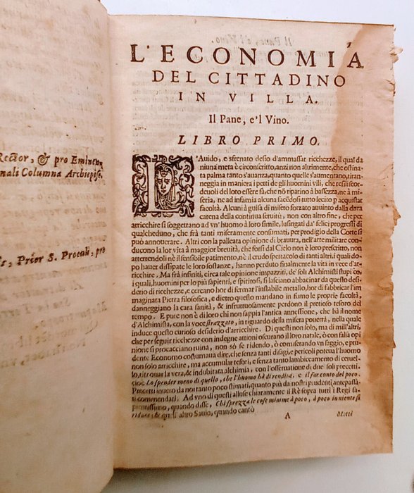 Vincenzo tanara - L'economia del cittadino in villa di Vincenzo Tanara Libri VII. Il pane e'l vino, le viti e l'api, - 1644