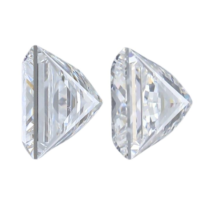 2 pcs Diamant  (Natur)  - 1.22 ct - Kvadrat - F, G - VVS2 - Gemological Institute of America (GIA)