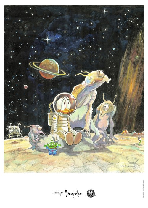 Tony Fernandez - Donald Duck Inspired Frazetta's Stranded (1977) - Hand Signed